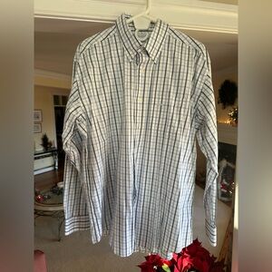 Alex Cannon Blue and White Checkered Button Down Sz XL